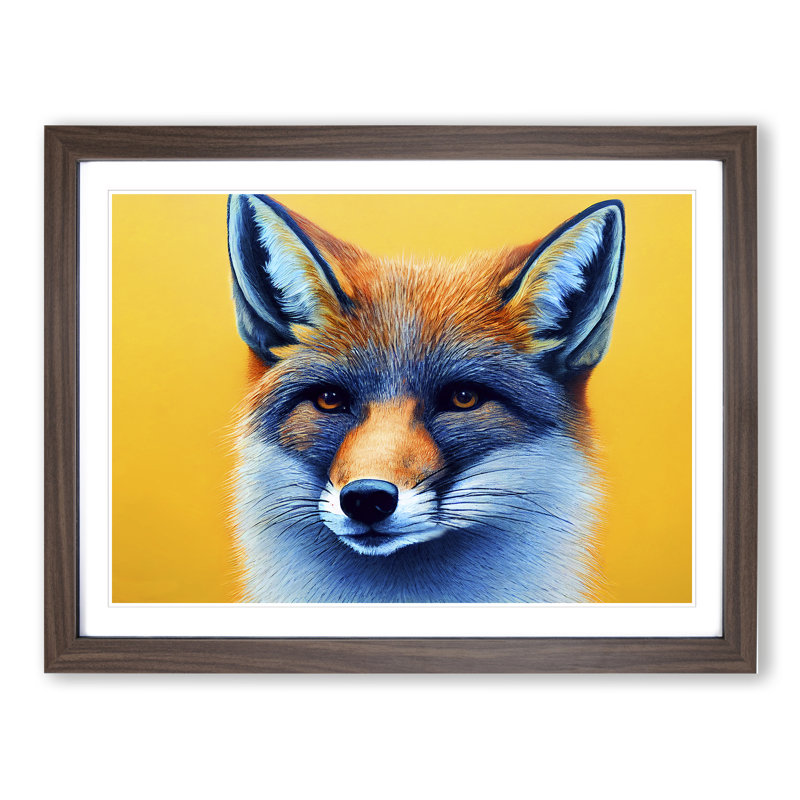 Classic Fox - Framed Print, 34cm H x 46cm W x 2cm D, Walnut