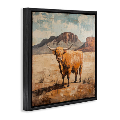Cadre flottant Cow Of The Desert, design par Petal Prints Design
