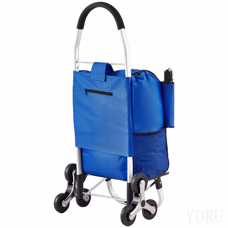 Chariot pliable pour escaliers 36l avec sac de rangement 6 roues