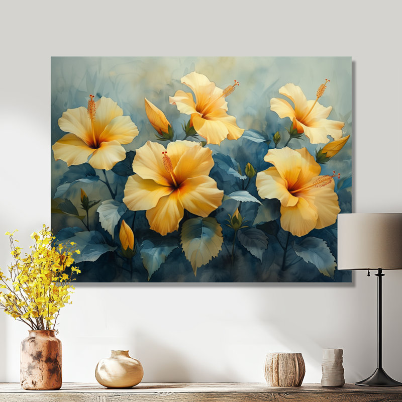 Marcel - Hibiscus, impression d'art mural, Toile tendue, 12" H x 20" W