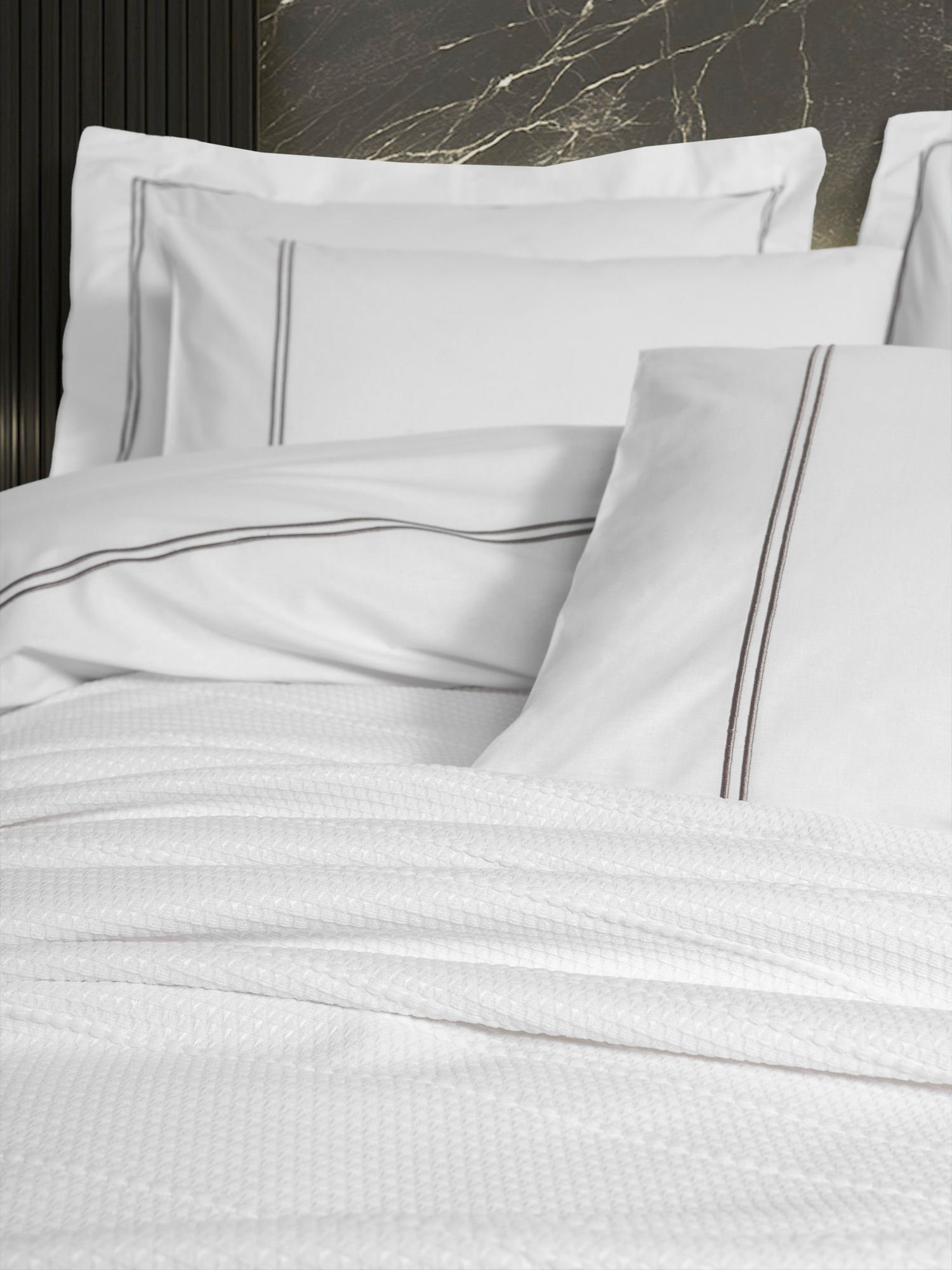 SpiritHome Harper White Cotton Waffle Pique Bedspread Set | Wayfair