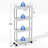 4 Tier Slim Rolling Utility Cart, Mobile Shelving Unit Trolley Cart Organizer With Wheels For Kitchen Bathroom