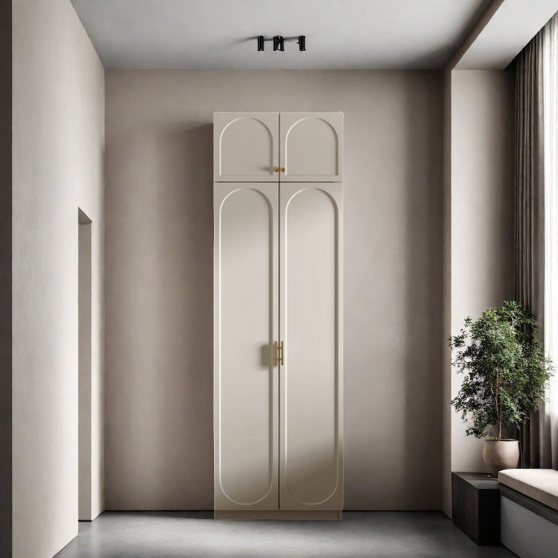 Classic Cream White Wardrobe, 97.64" H x 31.5" W x 21.65" D