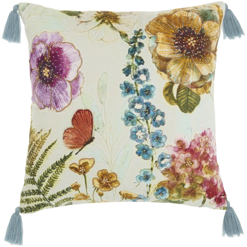  Housse de coussin en coton Butterfly