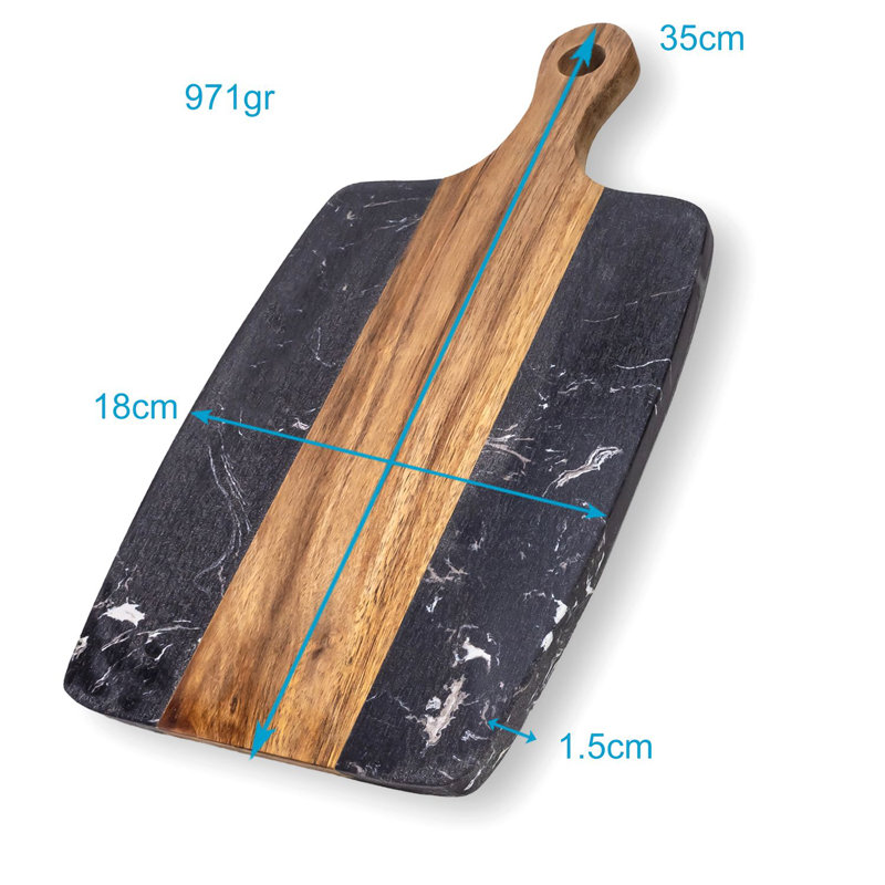 Searby Wood and Marble Cutting Board, Black