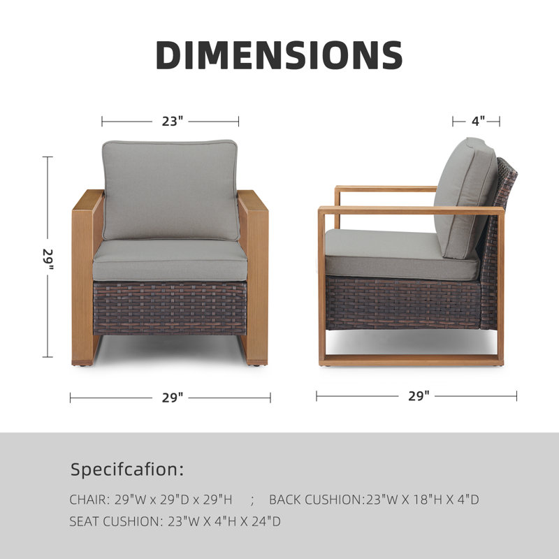 Suilmann Outdoor Lounge Chair, Brown, Gray