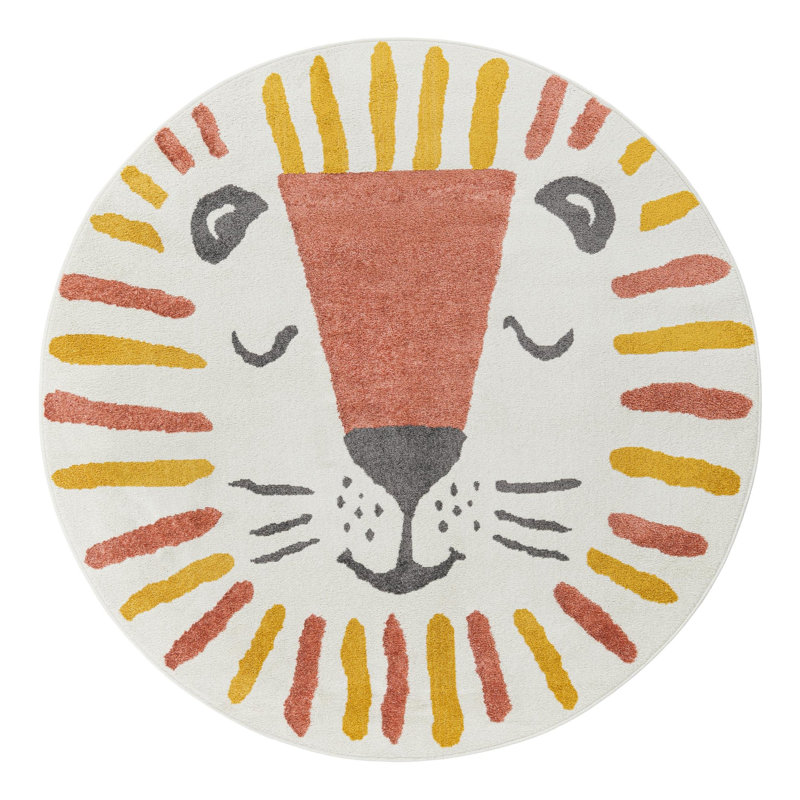 Unique Loom Sun Whimsy Kids Rug, Round 6'1"