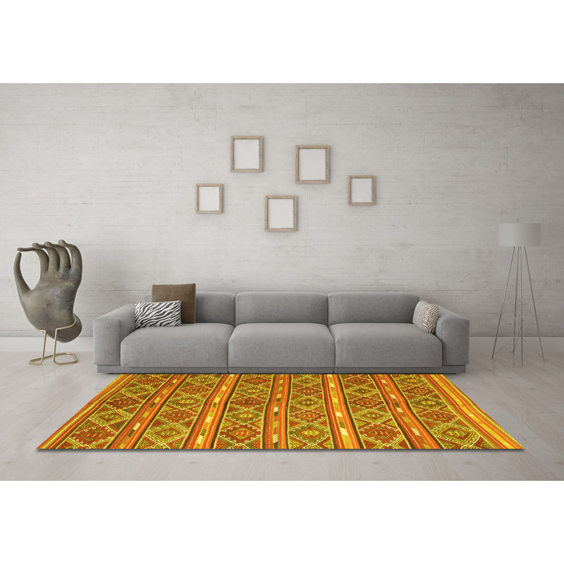 Washable Oriental Indoor Rug, Square 8'