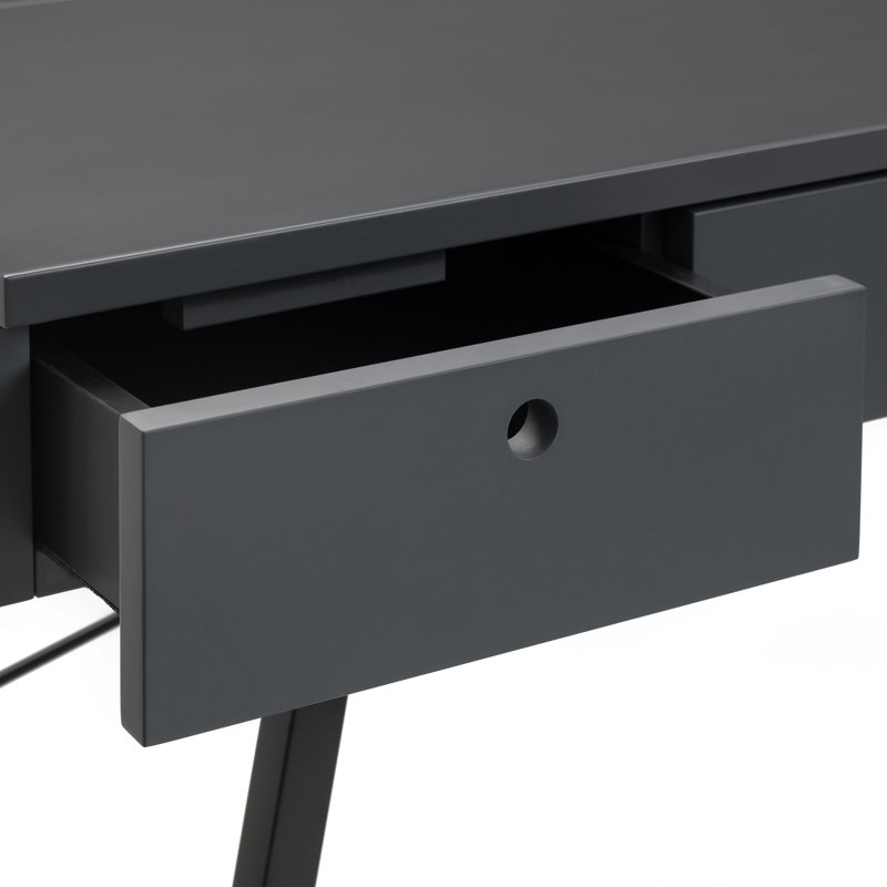Leonhard Metal Base Computer Desk, Grey
