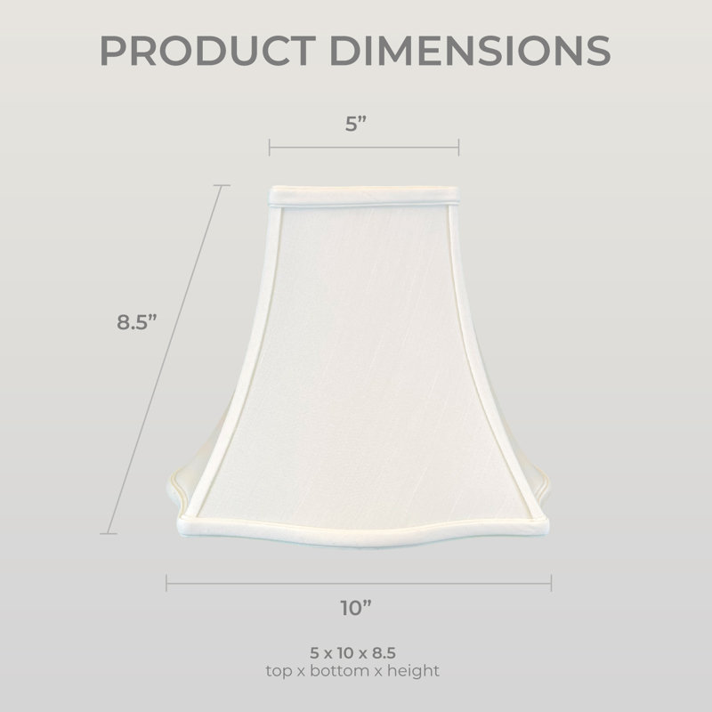 Royal Designs, Inc. BSO-702-10WH, abat-jour de base en forme de cloche carrée, blanc, 4 x 10 x 8,5, Blanc