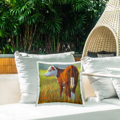 Coussin d'extérieur imprimé à la ferme par Rita Kirkman
