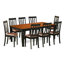 Ensemble de table de salle à manger 9 pièces comprenant une table rectangulaire avec rallonge papillon et 8 chaises en bois, noir et cerisier-1723813659-1723813656-1723813651