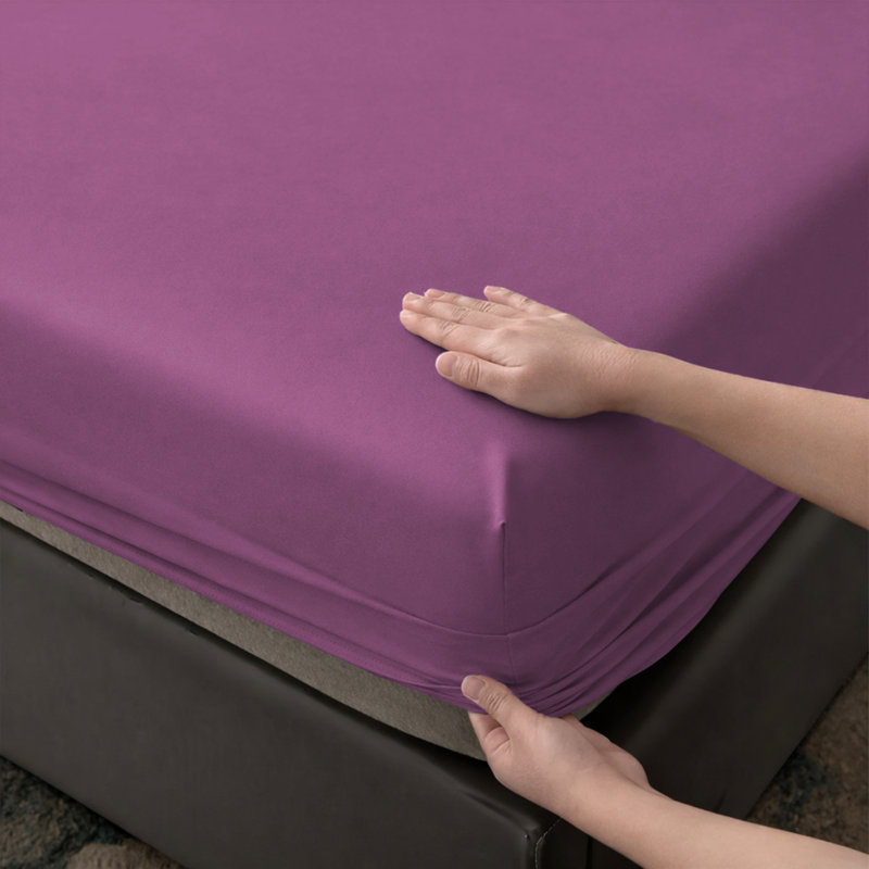 Aspire Homeware Premium 25cm Deep Fitted Sheet for Stylish and Comfortable Bedding, Lilac/Purple, Double (4'6)