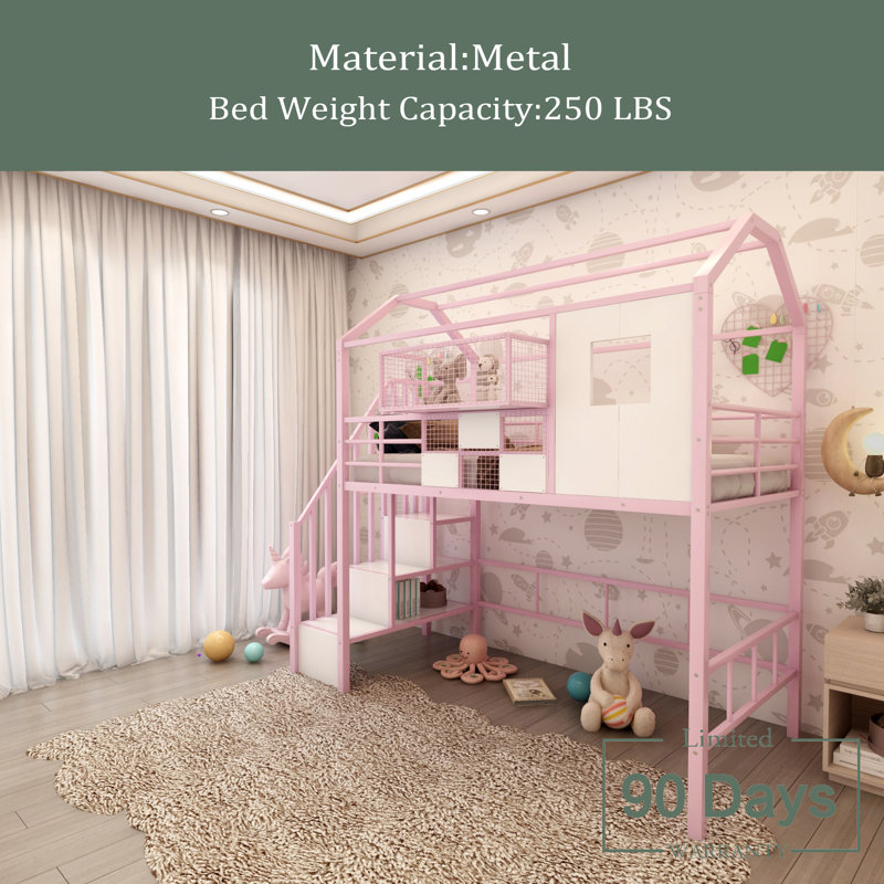 Lit mezzanine simple Celestiel Kids, Rose