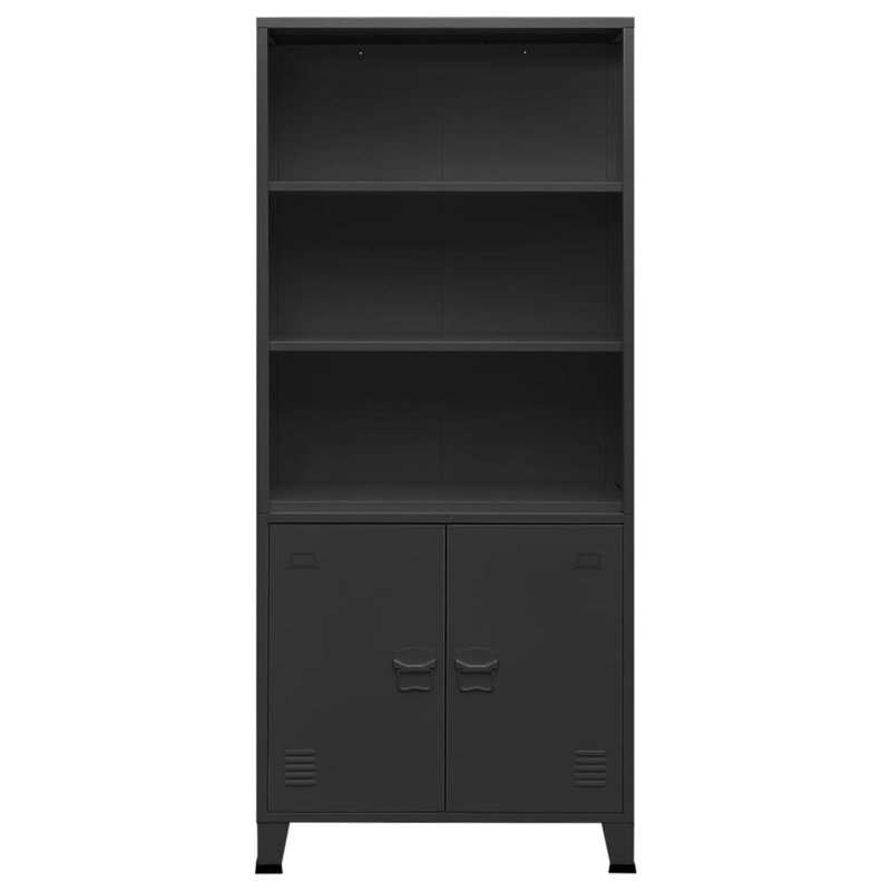 Adelphi 180 cm H x 80 cm W Steel Standard Bookcase, Dark Grey