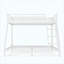 Lit superposé simple au-dessus de grand lit simple en métal pour adolescents et adultes, peu encombrant, sans bruit de sommier, blanc