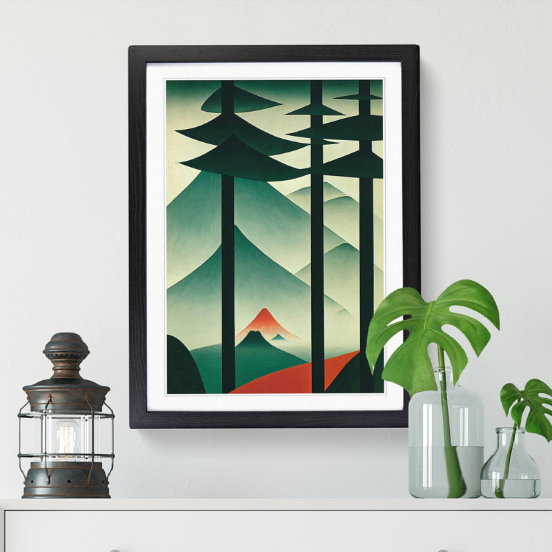 Meaney Japanese Forest Design Vol.3 - Picture Frame Print, 34cm H x 25cm W x 2cm D, Black