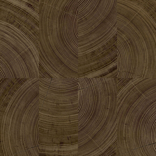 Karuna Collection Geometric Wooden Swirl Wallpaper Roll, Dark Brown