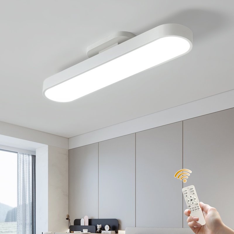 Cherron Acrylic LED Semi Flush Mount, White