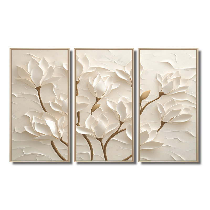 Ensemble de salon Adalbern - Magnolia, H 28 po x l 36 po, Reproduction avec cadre flottant, Naturel