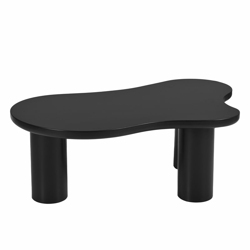 Cloud Coffee Table – Cream-Style Center Table With 3 Sturdy Legs And Round Edge, Black