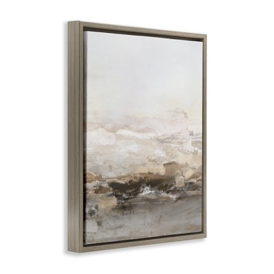 Neutral Toned Abstract Horizon Floating Frame, design by Hazel J.