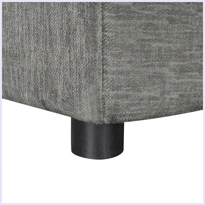 Twin Size Folding Ottoman Sleeper Bed with Mattress Convertible Guest Bed, Dark Gray