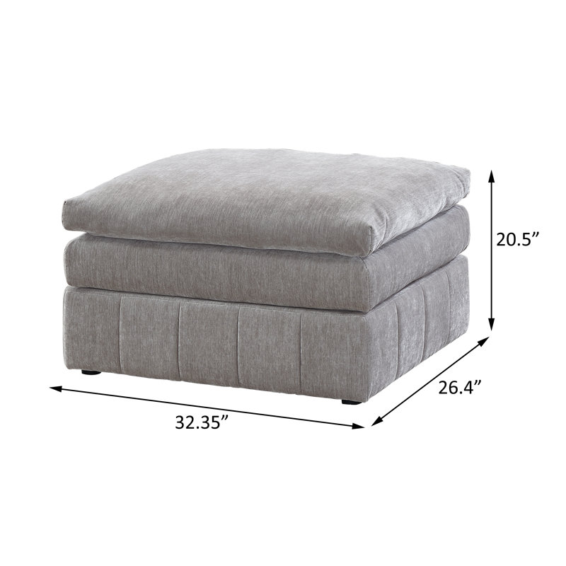 Fabric Ottoman, Gray