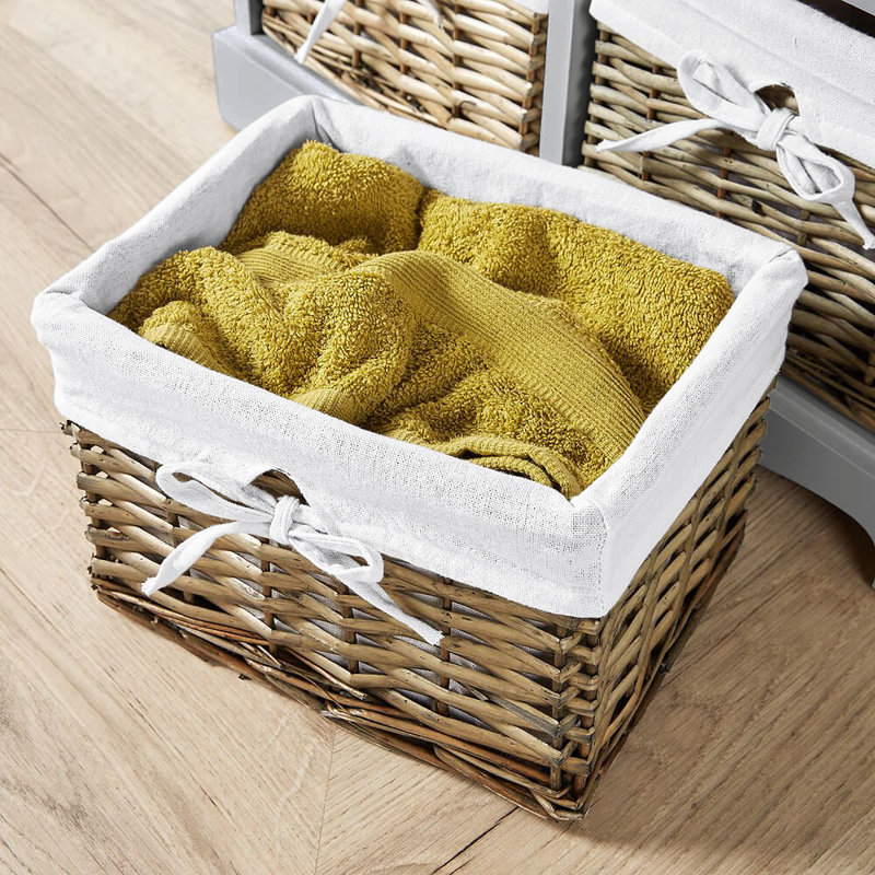 Casey Fully Assembled 6 Wicker Basket Drawer Chest, Grey