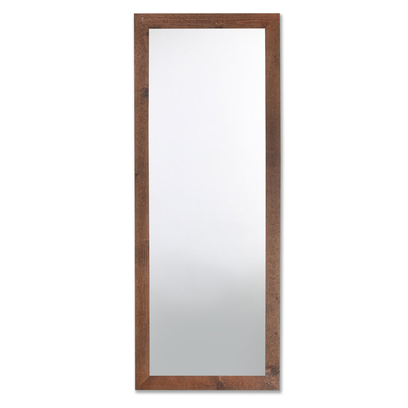 Granger Solid Wood Flat Wall Mirror, Walnut