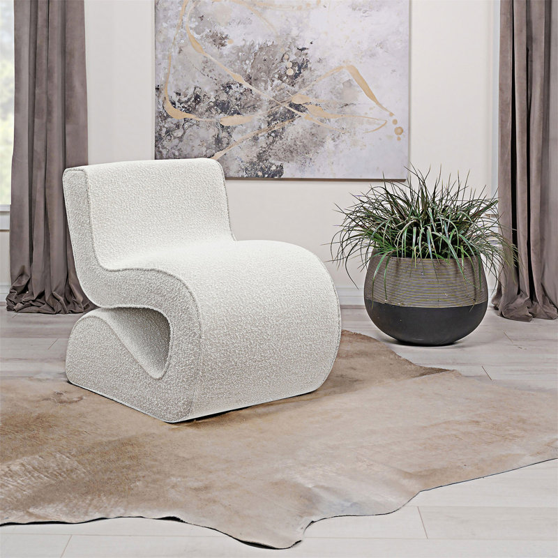 Chaise d'appoint courbée, Crème