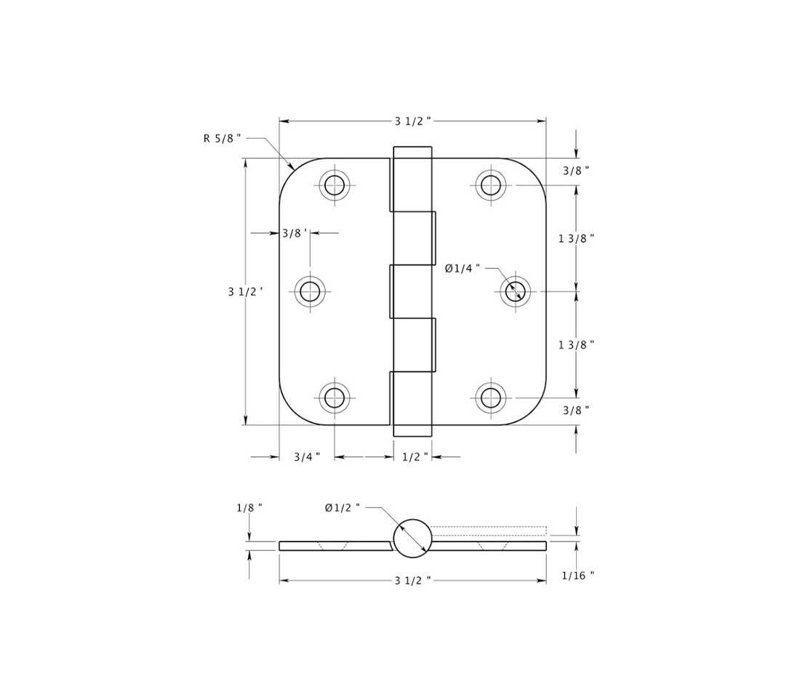 Steel Hinge, Brushed Nickel