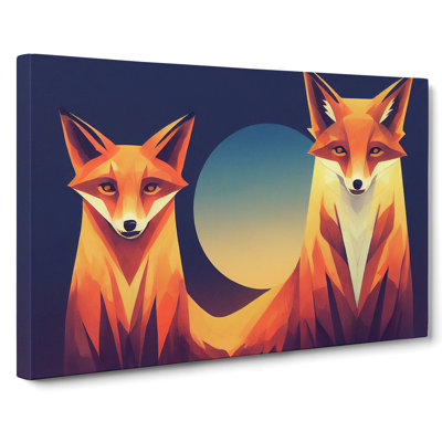 Stimulating Foxes Abstract - Wrapped Canvas
