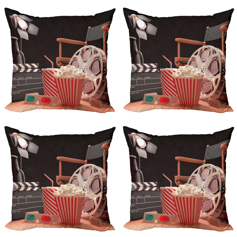Ambesonne Movie Theater Square Pillow Cover, 16" x 16"