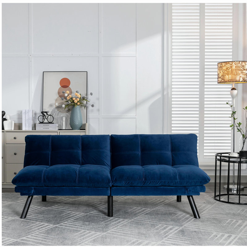 Navy Blue Folding Modern Sofa Bed