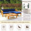 5-Piece Natural Wood Frame Outdoor Patio Sectional Sofa Sets With Cushion-798889535