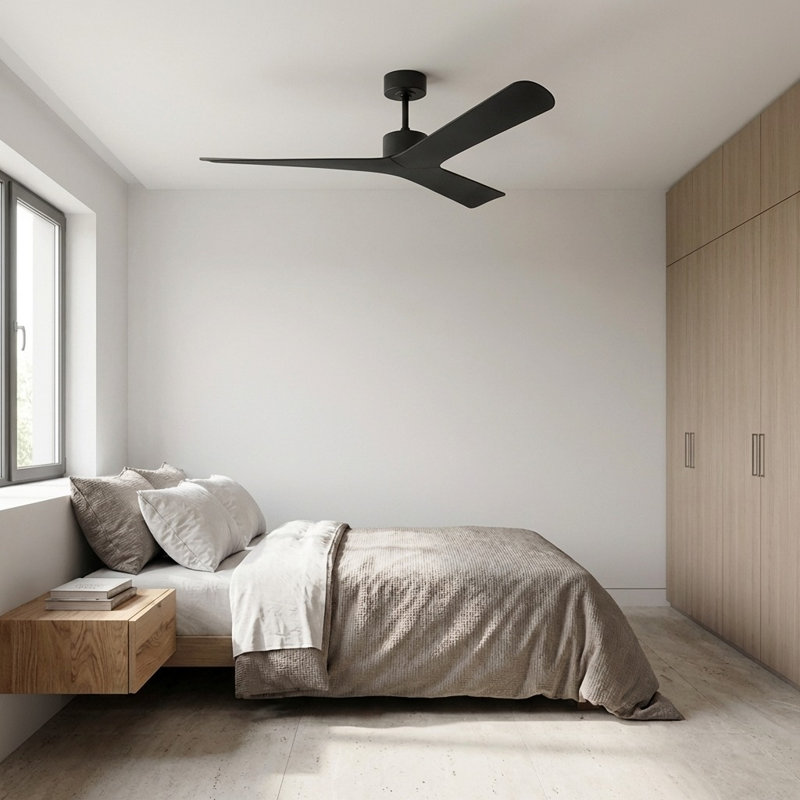 Tri Plank Smart 57 Ceiling Fan, Midnight Black