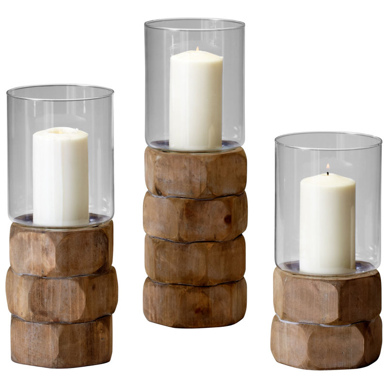 Hex Nut Hurricane Candle Holder, 16.25" H x 5.5" W x 5.5" D