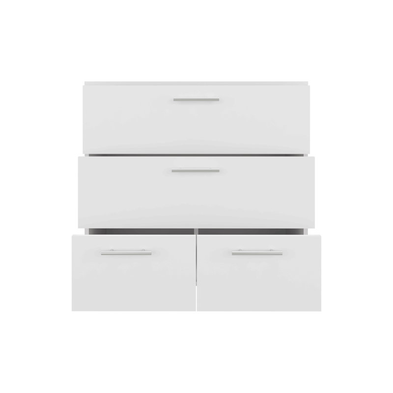 Commode, 4 tiroirs, 4 pieds, blanc