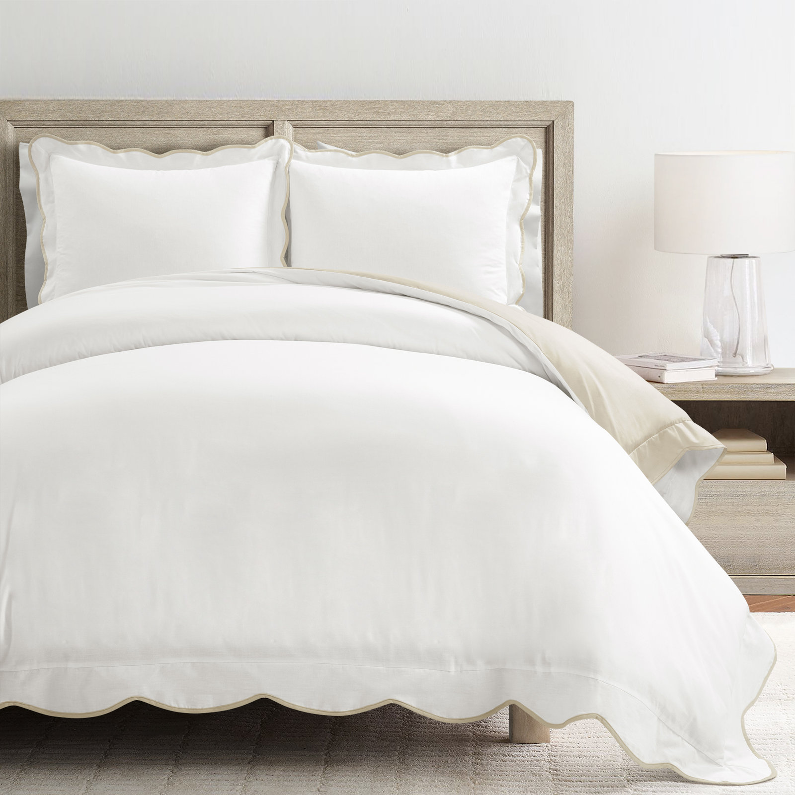 Packard Microfiber Duvet Cover Set, Beige, Queen Duvet Cover