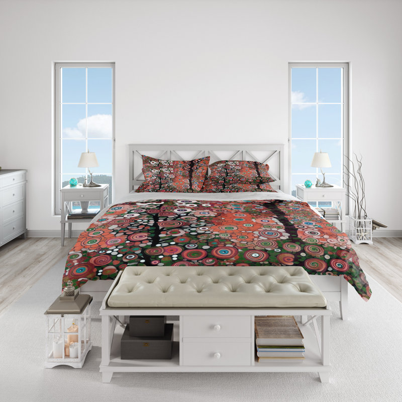 Floral Duvet Cover, King Duvet Cover + 2 King Shams