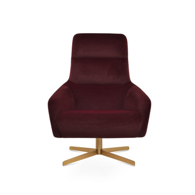 Barcelona 4 Star Swivel Chair In Cherry Velvet
