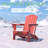 Pakkdiarie Folding Adirondack Chair with Cup Holder,HDPE Outdoor Chair with Comfort Ergonomic Seat for Patios,Lawn,Garden, Backyard Use-122510167
