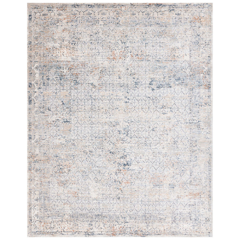 Tapis tissé à la machine Ceria crème / beige, Rectangle 8 pi x 10 pi