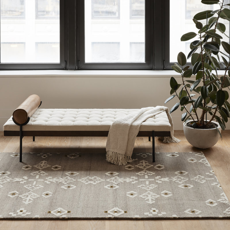 Tapis intemporel touffeté à la main, Rectangle de 5 pi x 8 pi
