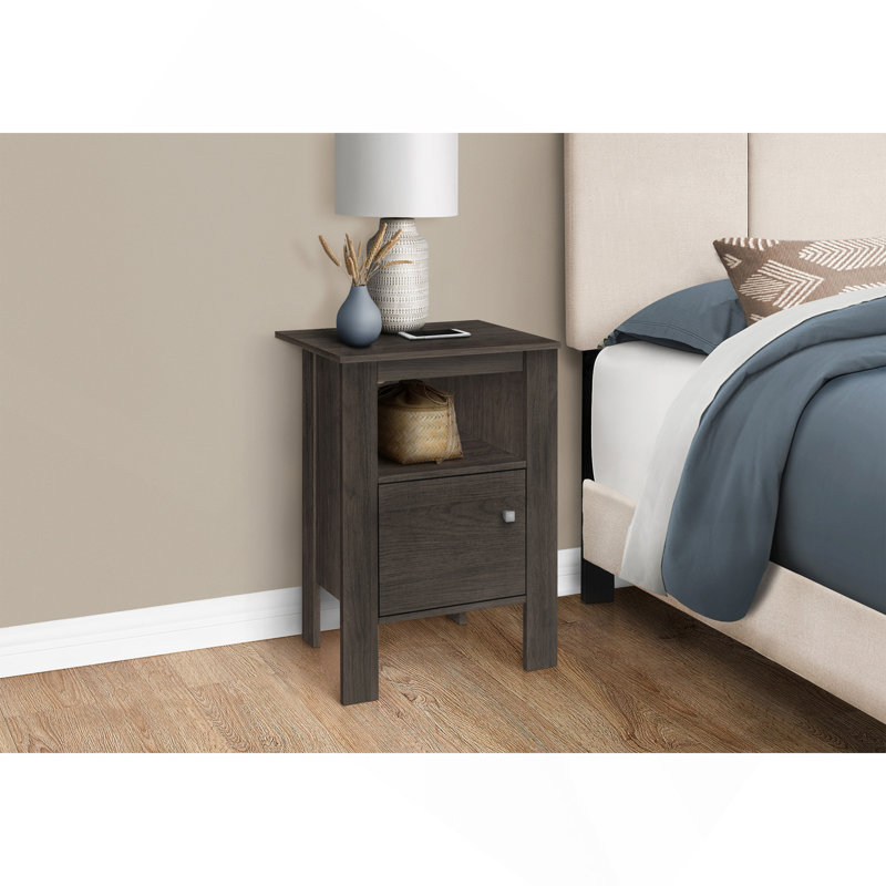 Table d'appoint, côté, bout, table de chevet, lampe, rangement, salon, chambre à coucher, noir et gris, transitionnel, Chêne