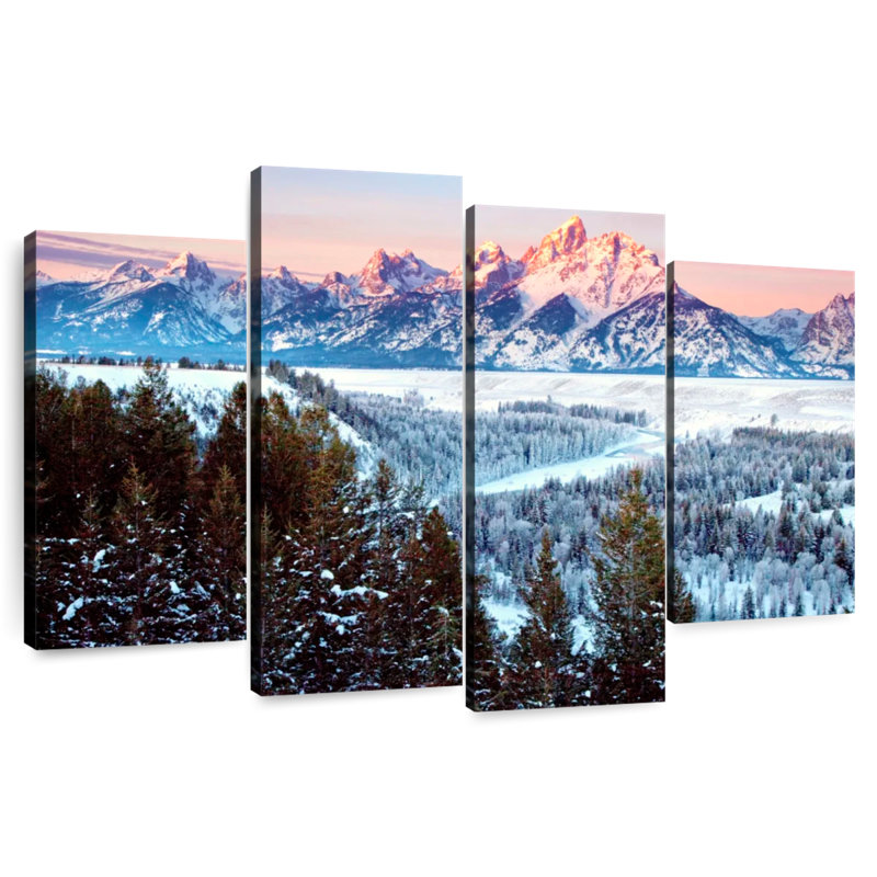 Alvord Grand Teton, lever de soleil en hiver, H 22 po x l 36 po