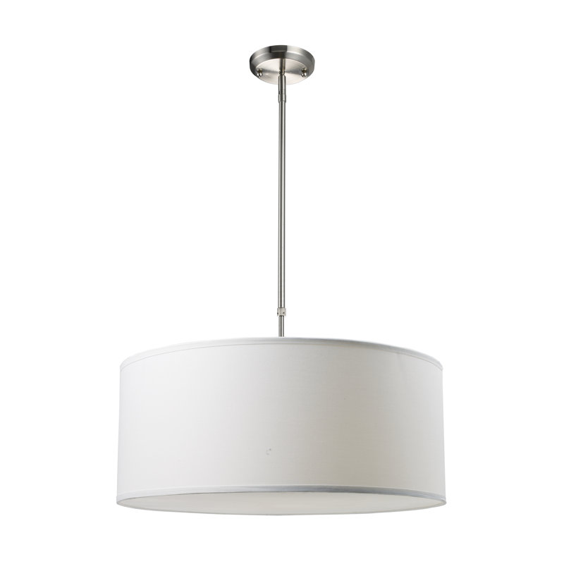 Kasey 3 - Light Nickel Unique/Statement Pendant, 10" H x 24" W x 24" D, White