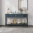 Himanshu Rustic Entryway Console Table, 60" Long Sofa Table with two Different Size Drawers and Bottom Shelf for Storage-1684307537