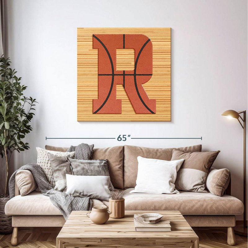 Lettre R Tergel Basketball, H 39 po x l 39 po